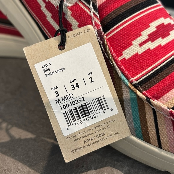 Ariat Hilo Pastel Serape,FLX Foam sole,fabric upper,mesh lining,slip on,Western - Picture 10 of 10